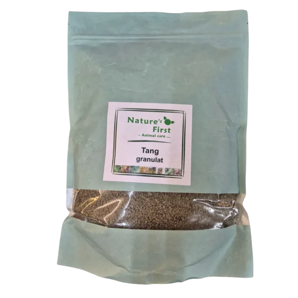 Nature Frist Tanggranulat – naturligt fodertilskud til dyr, 100% tang fra nordiske farvande, rigt på vitaminer, mineraler og fibre.