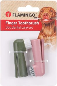 FINGER TOOTHBRUSH SET DENTES PINK/GREEN 1,7×2,5x6CM